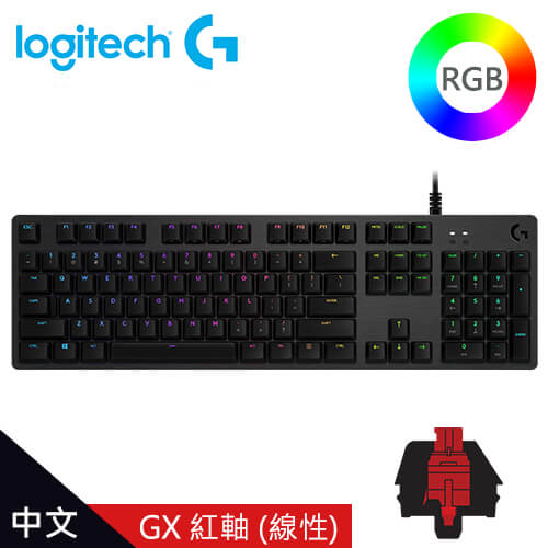 羅技GX線性紅軸機械遊戲鍵盤的圖片，紅軸開關特點，專為高效能遊戲體驗設計